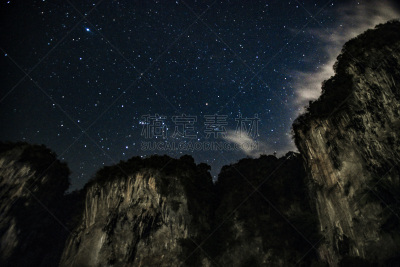 夜晚,泰国,海滩,亚洲,东南亚,图像,无人,悬崖,莱雷海滩,水平画幅