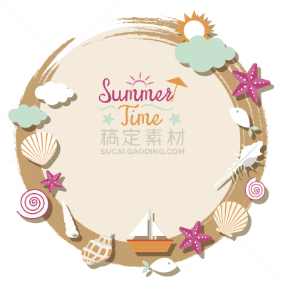 贝壳,夏天,计算机图标,花环,组物体,鹦鹉螺,扇贝,化石,蛤,旅途