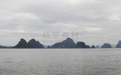 攀牙湾,攀牙府,自然,水平画幅,无人,蓝色,户外,船,泰国,海洋