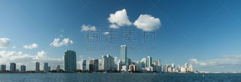 迈阿密,市区,天空,水平画幅,无人,全景,户外,云景,佛罗里达,海洋