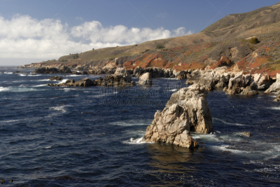 咖拉帕特州立公园,海岸线,大苏尔,水,公园,水平画幅,山,无人,柱状岩石,自然公园