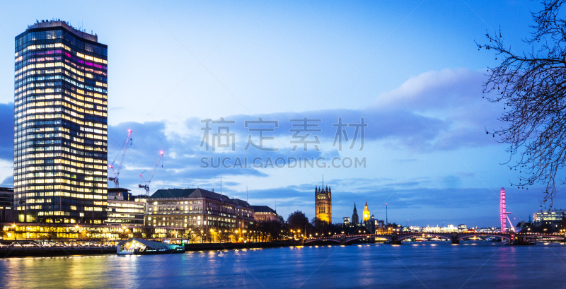 伦敦,夜晚,泰晤士河河堤,泰晤士河,英格兰,伦敦市政厅,都市风景,现代,夜生活,国际著名景点