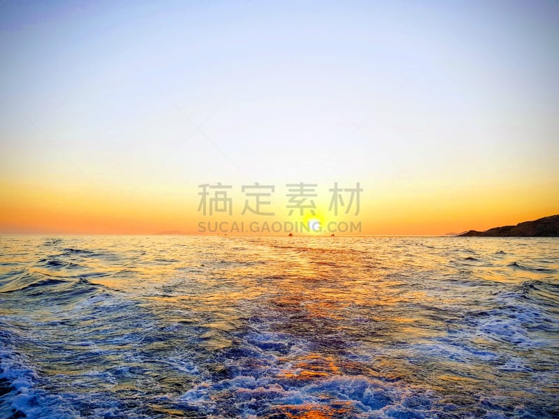 天空,宁静,水平画幅,橙色,无人,水平线,夏天,户外,海洋,墨西哥