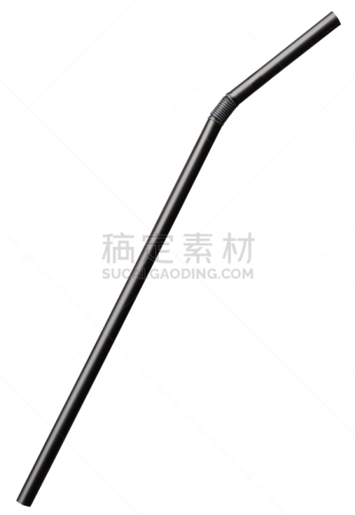黑色,弯的,吸管,白色,垂直画幅,饮食,装管,塑胶,背景分离,成品