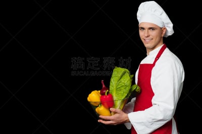 碗,蔬菜,男性美,拿着,羽饰丝绒帽,餐厅负责人,手工食品和饮料,水平画幅,灯笼椒,椒类食物