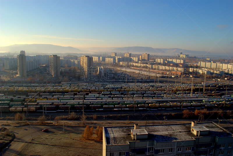 车站月台,都市风景,早晨,俄罗斯,2018,运动跑道,萨马腊,十一月,城市生活,机车