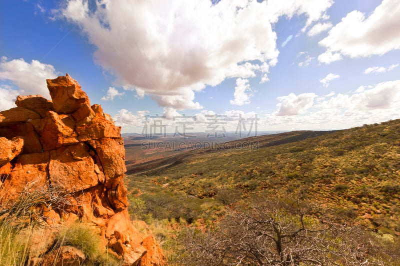 奥格思特斯山,鲨鱼湾,the pilbara,红岩石,水平画幅,沙子,无人,户外,彩色图片,山