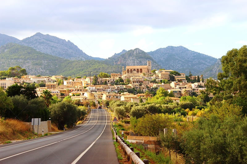 sierra de tramuntana,齿状山脊,特拉华,天空,水平画幅,高视角,云,无人,巴利阿里群岛,户外