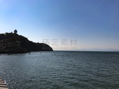 风景,自然,太空,水平画幅,无人,海港,蓝色,日本,夏天,藤泽市