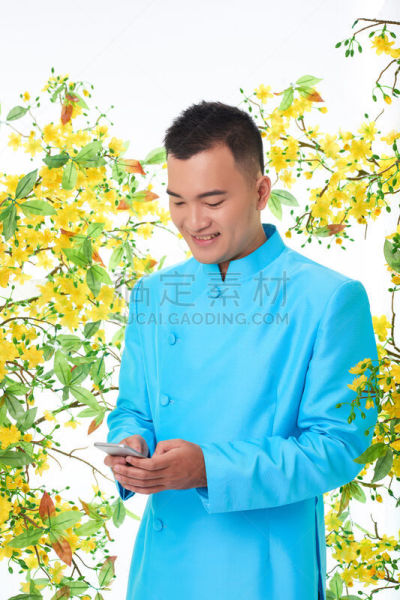 越南新年,男人,传统,国内著名景点,奥黛,传统节日,春天,便携式信息设备,亚洲人种,杏