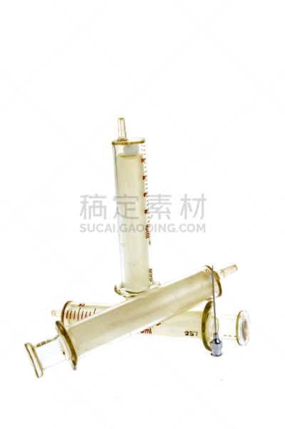 塑胶,白色背景,分离着色,注射器,垂直画幅,液体,空的,设备用品,透明,皮下的