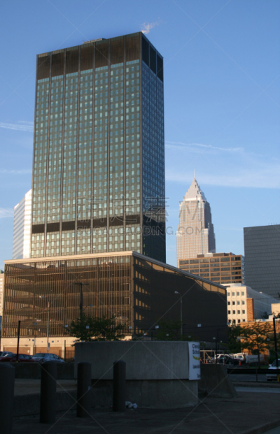 克里夫兰,城市天际线,克利夫兰,停车楼,建筑结构,建筑外部,垂直画幅,摩天大楼,图像,日光