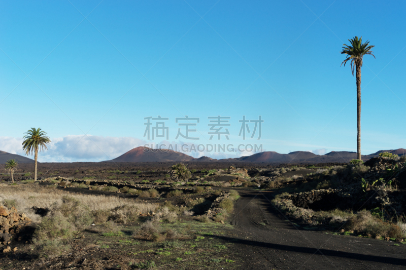 timanfaya national park,看风景,自然,天空,兰萨罗特岛,水平画幅,无人,蓝色,大西洋群岛,户外