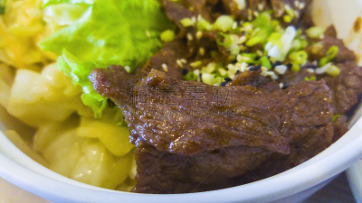 特写,牛肉,日本,美味,图像,菜单,,烧肉,盖饭,臀部