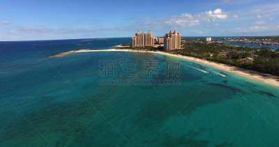巴哈马国,航拍视角,艾克苏马,亚特兰提斯天堂鸟,拿骚,酒店游泳池,天堂岛,群岛,度假胜地