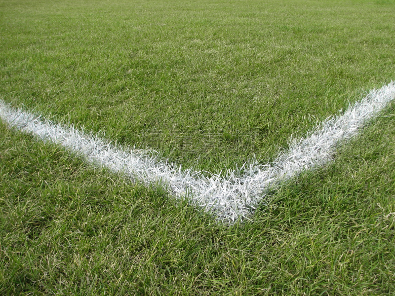 Corner boundary line of a generic playing field (football, soccer, baseball, rugby, cricket etc…)