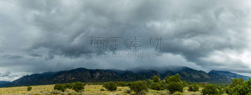 暴风雨,白昼,平衡折角灯,预兆的,天空,洛矶山脉,水平画幅,无人,户外,山脊