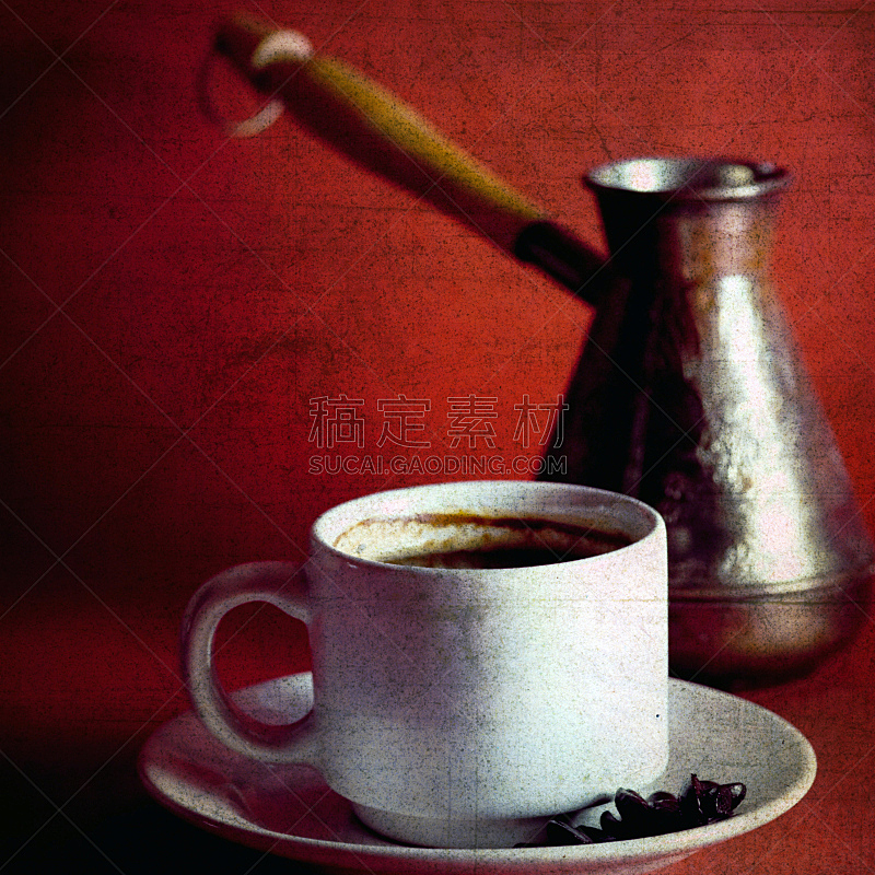 咖啡杯,烤咖啡豆,古董,艺术,纹理效果,无人,古老的,古典式,乡村风格,烟