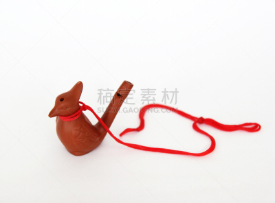 鸟类,红色,粘土,口哨,花边,白色背景,褐色,水平画幅,民间音乐,纪念品