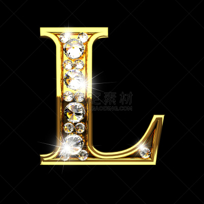 黄金,文字,钻石,分离着色,英文字母l,黑色背景,字母,符号,玻璃,计算机制图