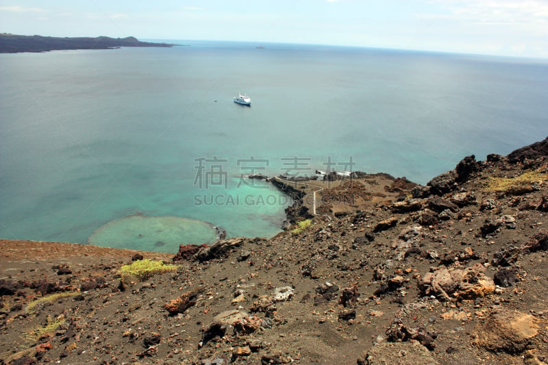 潜水艇,火山口,自然,旅游目的地,水平画幅,岩石,无人,生态旅游,火山地形,加拉帕戈斯群岛