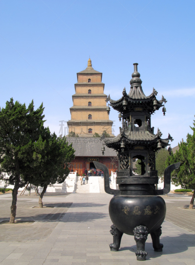 宝塔,野外动物,巨大的,垂直画幅,建筑,无人,古老的,东亚,西安,建筑结构