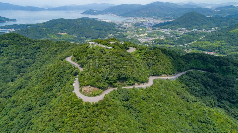 山,日本,濑户内海,天空,水平画幅,无人,户外,天文台,桥,海龟