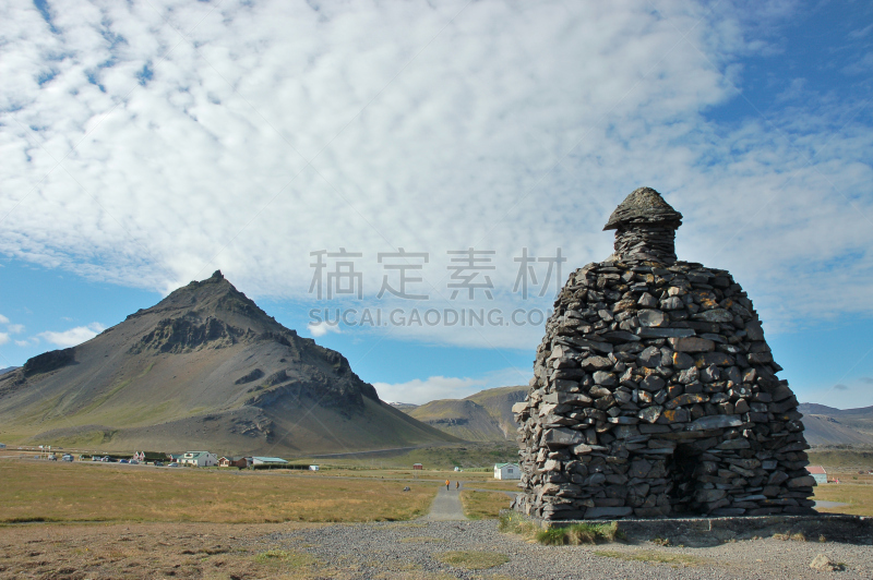 阿尔纳斯塔皮,冰岛国,著名景点,西,斯奈山半岛,维京人,纪念碑,天空,国家公园,水平画幅