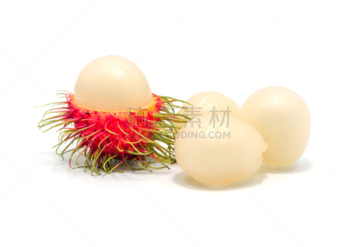 红毛丹,白色背景,分离着色,水平画幅,生食,维生素,特写,泰国,甜点心,白色