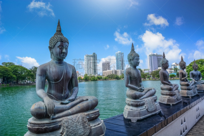 科伦坡,斯里兰卡,寺庙,贝拉贝克撒,正面视角,水,艺术,水平画幅,古老的,户外