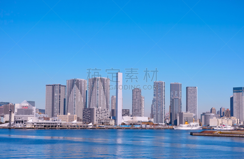 东京,风景,海港,水平画幅,无人,日本,户外,城市,船,公寓