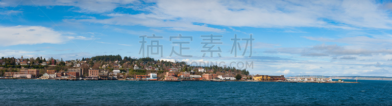 全景,汤森德港,水,天空,水平画幅,无人,海港,古老的,古典式,户外