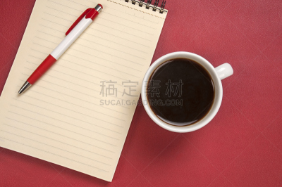空白的,笔记本,水笔,咖啡,留言板,格记录纸,任务清单,办公室,留白,办公用品