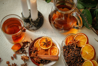 茶,肉桂,丁香,橙子,茴芹,干的,自然美,研磨食品,饮料,传统