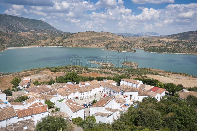 水库,萨阿拉,高架铁路铁轨,古老的,湖,居住区,都市风景,白色,城镇,著名景点