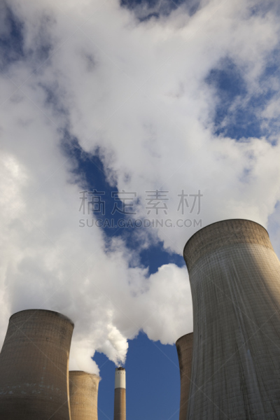 冷却塔,煤,发电站,诺丁汉ratcliffe发电厂,诺丁汉,工业区,垂直画幅,天空,留白