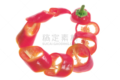 切片食物,自然,hungarian wax辣椒,水平画幅,无人,生食,白色背景,香料,背景分离,影棚拍摄
