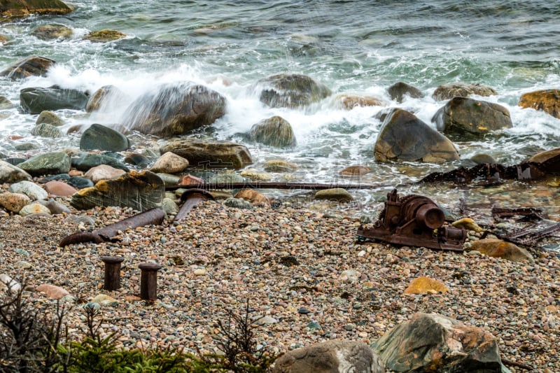 加拿大,海滩,海洋,纽芬兰,,湿,环境,暴风雨,岩石,水湾