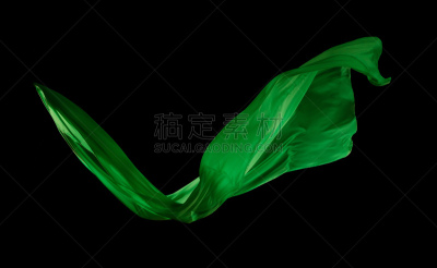 纺织品,平滑的,高雅,绿色,黑色背景,轻轻浮起,面纱,薄绸,围巾,充气筏
