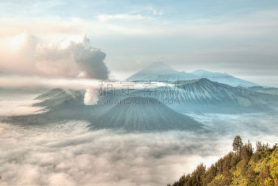 bromo-tengger-semeru national park,爪哇,山,黎明,火山,东,印度尼西亚,婆罗摩火山,风景,非凡的