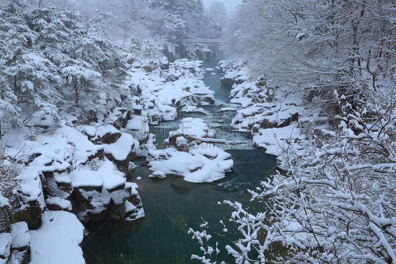 冬天,小溪,寒冷,旅途,著名自然景观,霜,雪,河流,岩石,户外