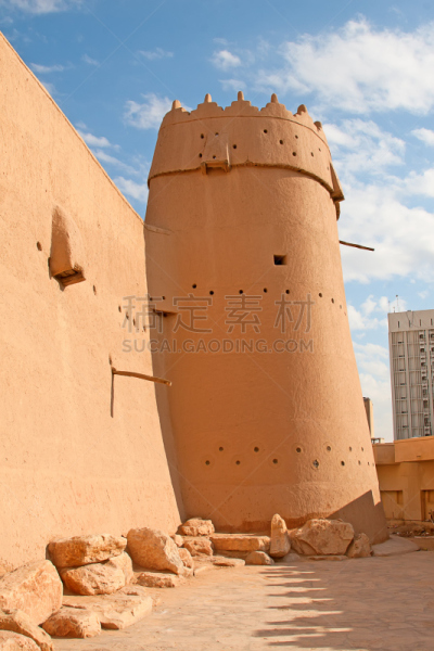 要塞,阿拉巴马州,垂直画幅,古董,墙,砖墙,古老的,利雅得,沙特阿拉伯