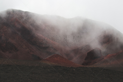 埃特纳火山,部分,寒冷,暗色,灰色,环境,天气,沙漠,岩石,热霾