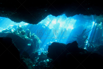 水肺潜水,沼穴,洞穴,洞,水,水平画幅,水下,石灰石,户外,污水坑