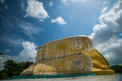 庇古,缅甸,佛,巨大的,瑟恩阿巴斯巨,水平画幅,无人,2015年,巨人,睡觉