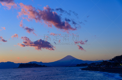 曙暮光,山,富士山,美,水平画幅,无人,日本,户外,云景,著名自然景观