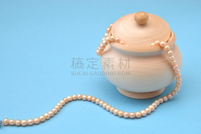 木制,糖罐,盖子,线绳,海石竹,轻的,蓝色背景,珍珠牡蛎,杯,餐具