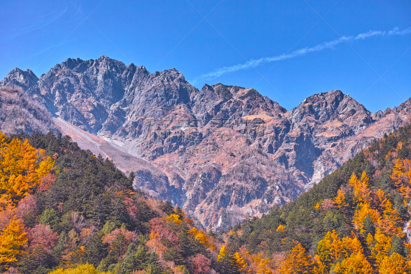 秋天,看风景,梓川,松本,飞驒山脉,日本阿尔卑斯山脉,避暑圣地,天空,美,度假胜地