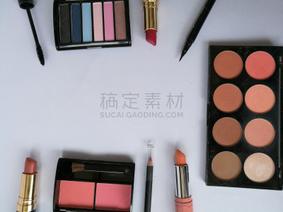 美,彩妆,睫毛膏,化妆用品,画笔,唇膏,眼影,眼线笔,华丽的,布置