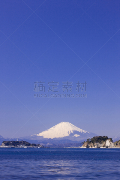 富士山,江之岛,相模湾,镰仓市,亚洲,垂直画幅,图像,海洋,太平洋,无人